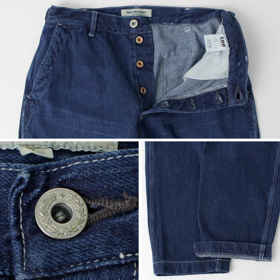 Jeans^FOB FACTORY / F0511 WW2 Denim deck trousers Used finish used-wash