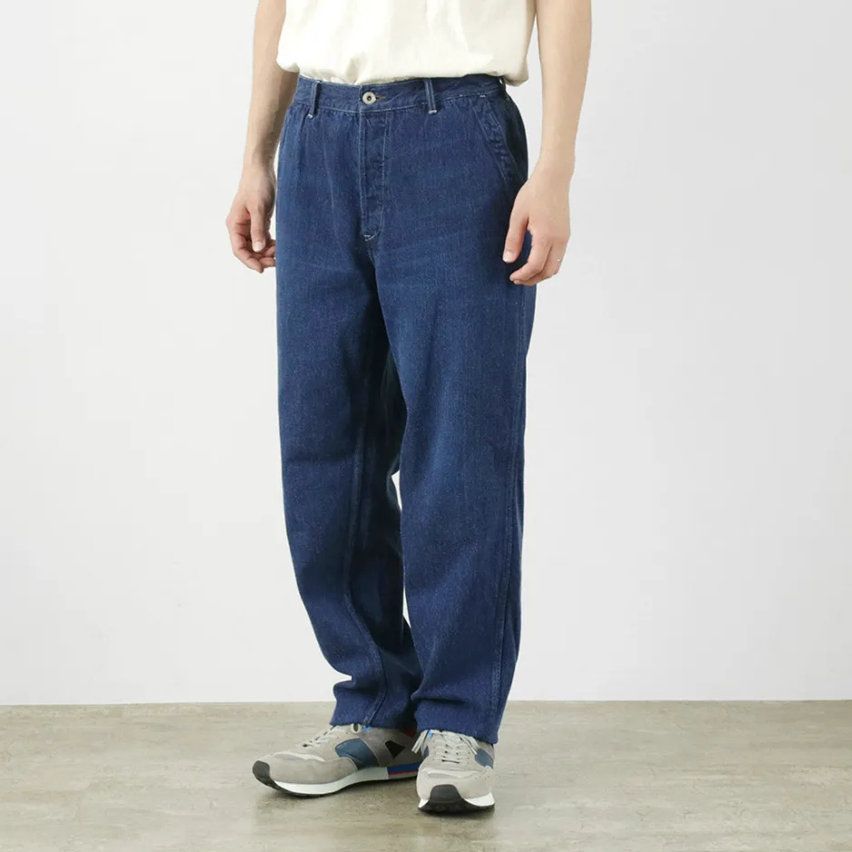 Jeans^FOB FACTORY / F0511 WW2 Denim deck trousers Used finish used-wash