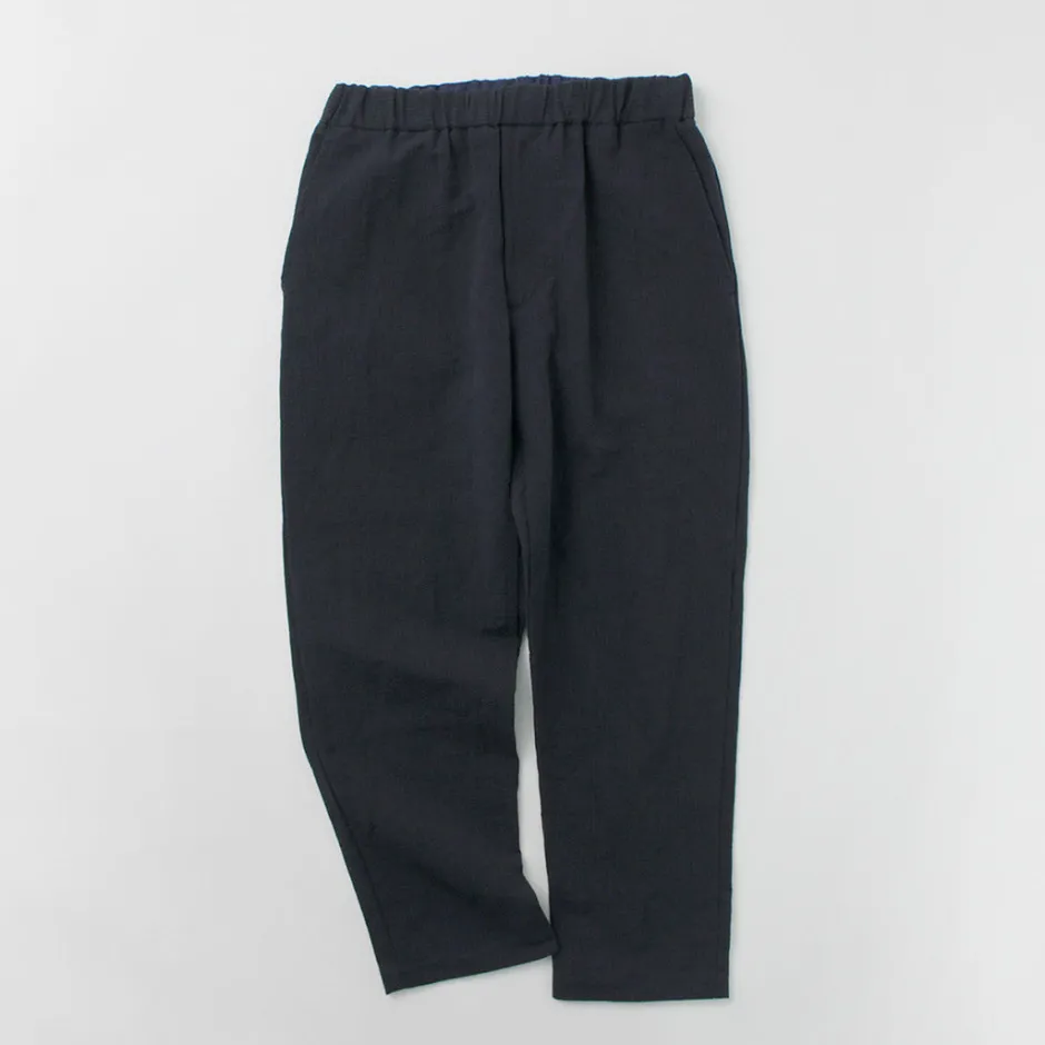 Trousers^FUJITO / Cotton Linen Seersucker Easy Pants navy