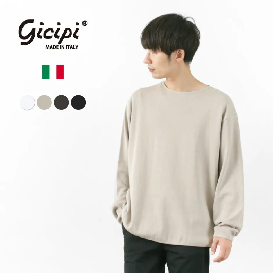 T-Shirts^GICIPI / PITONE Boat Neck Wide Fit Milano Rib Knit sewn