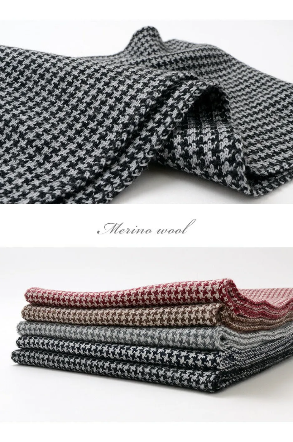 Scarfs^GILBERT WILSON OF HA / Staggered Check Merino Wool Snood