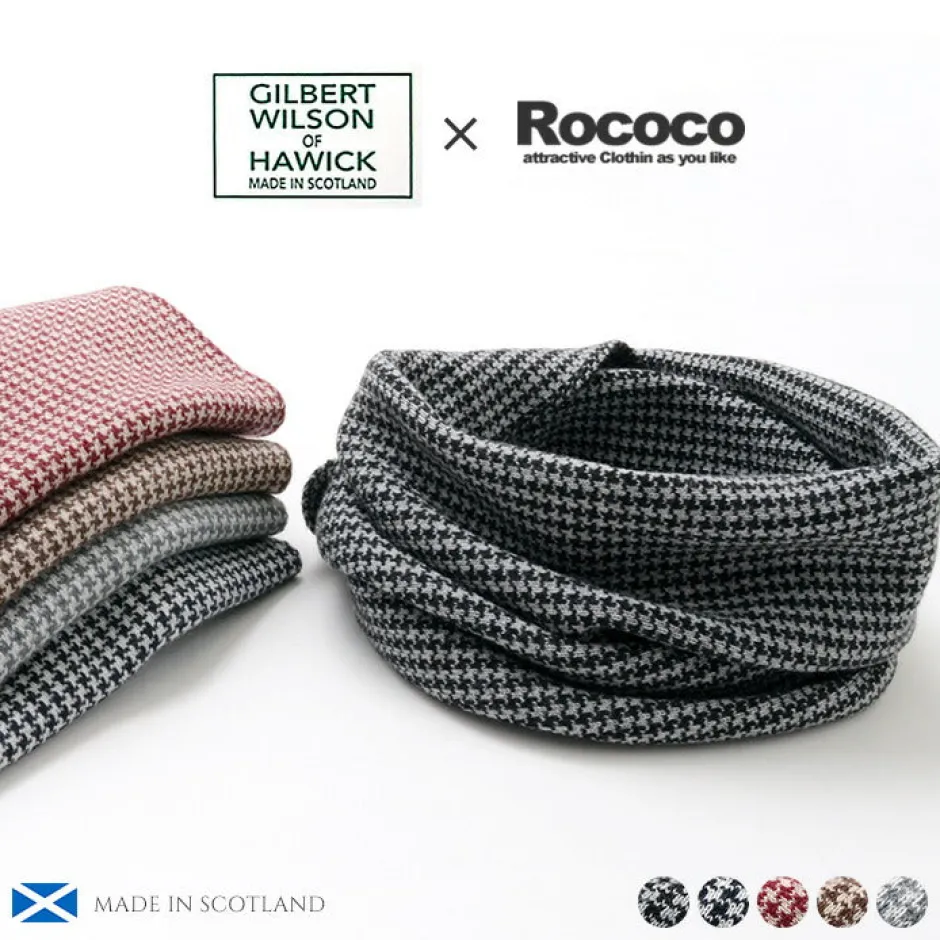 Scarfs^GILBERT WILSON OF HA / Staggered Check Merino Wool Snood