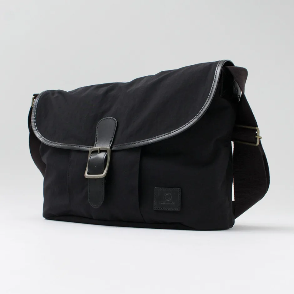 Shoulder Bags^GLENROYAL / Flap Shoulder Bag Nylon Tussah black