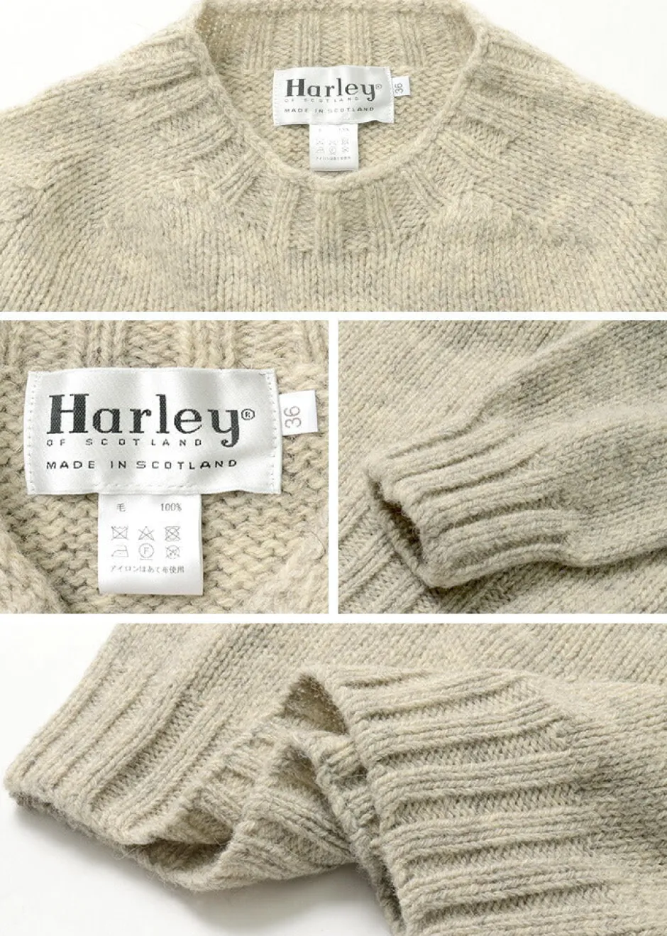 Knits^HARLEY OF SCOTLAND / M3480-7 Shetland mid-gauge crew neck knit jumper
