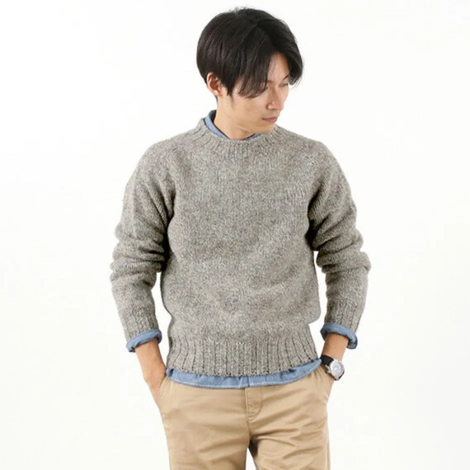 Knits^HARLEY OF SCOTLAND / M3480-7 Shetland mid-gauge crew neck knit jumper