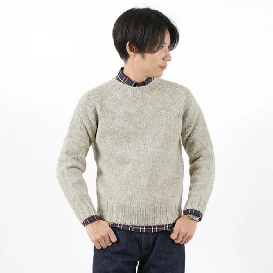Knits^HARLEY OF SCOTLAND / M3480-7 Shetland mid-gauge crew neck knit jumper