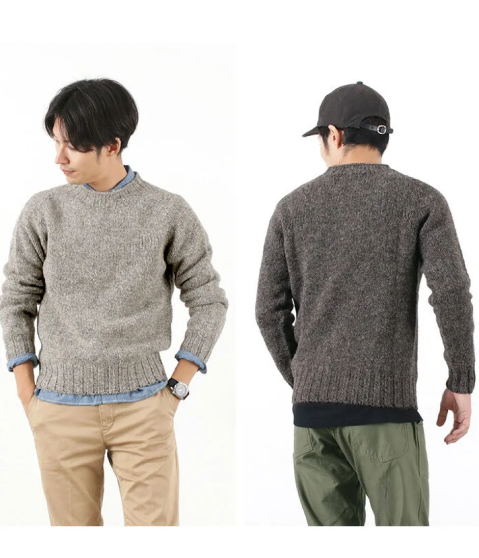 Knits^HARLEY OF SCOTLAND / M3480-7 Shetland mid-gauge crew neck knit jumper