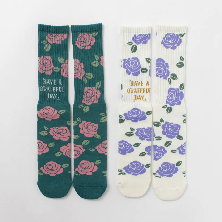 Socks^HAVE A GRATEFUL DAY / Crew Socks Flower