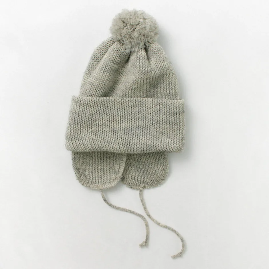 Hats^HIGHLAND 2000 / 3G Solid Bobcap Double Ear Cover and Pom Pom and Chin Rope (20cm)