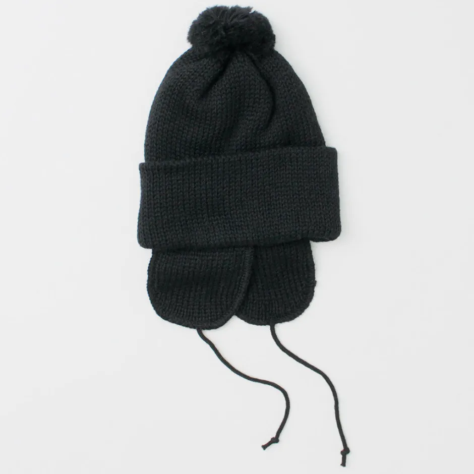 Hats^HIGHLAND 2000 / 3G Solid Bobcap Double Ear Cover and Pom Pom and Chin Rope (20cm)