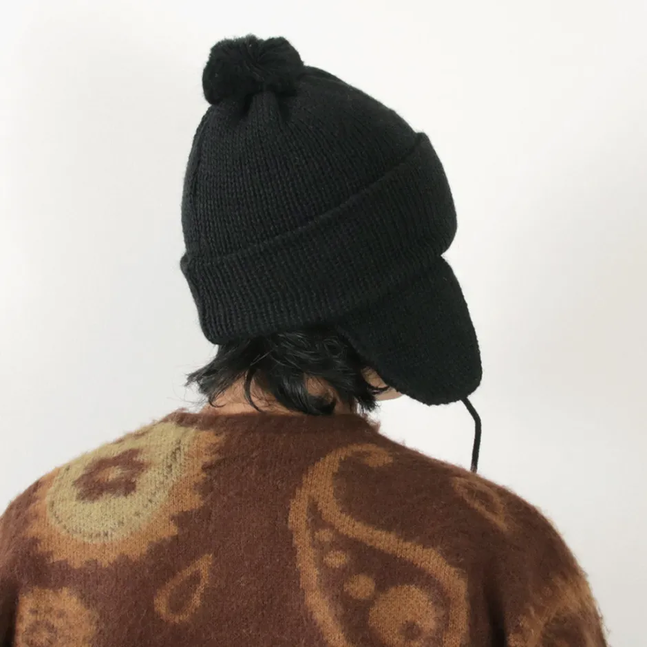 Hats^HIGHLAND 2000 / 3G Solid Bobcap Double Ear Cover and Pom Pom and Chin Rope (20cm)