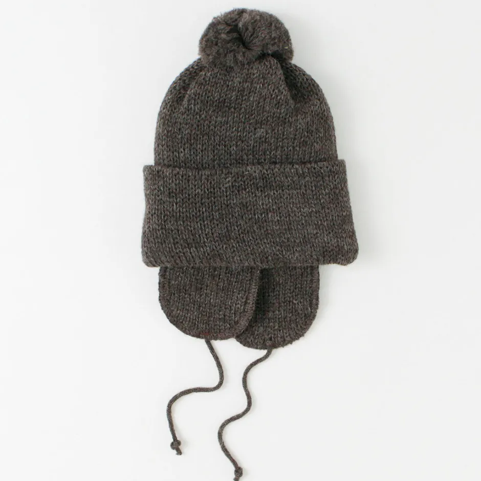 Hats^HIGHLAND 2000 / 3G Solid Bobcap Double Ear Cover and Pom Pom and Chin Rope (20cm)