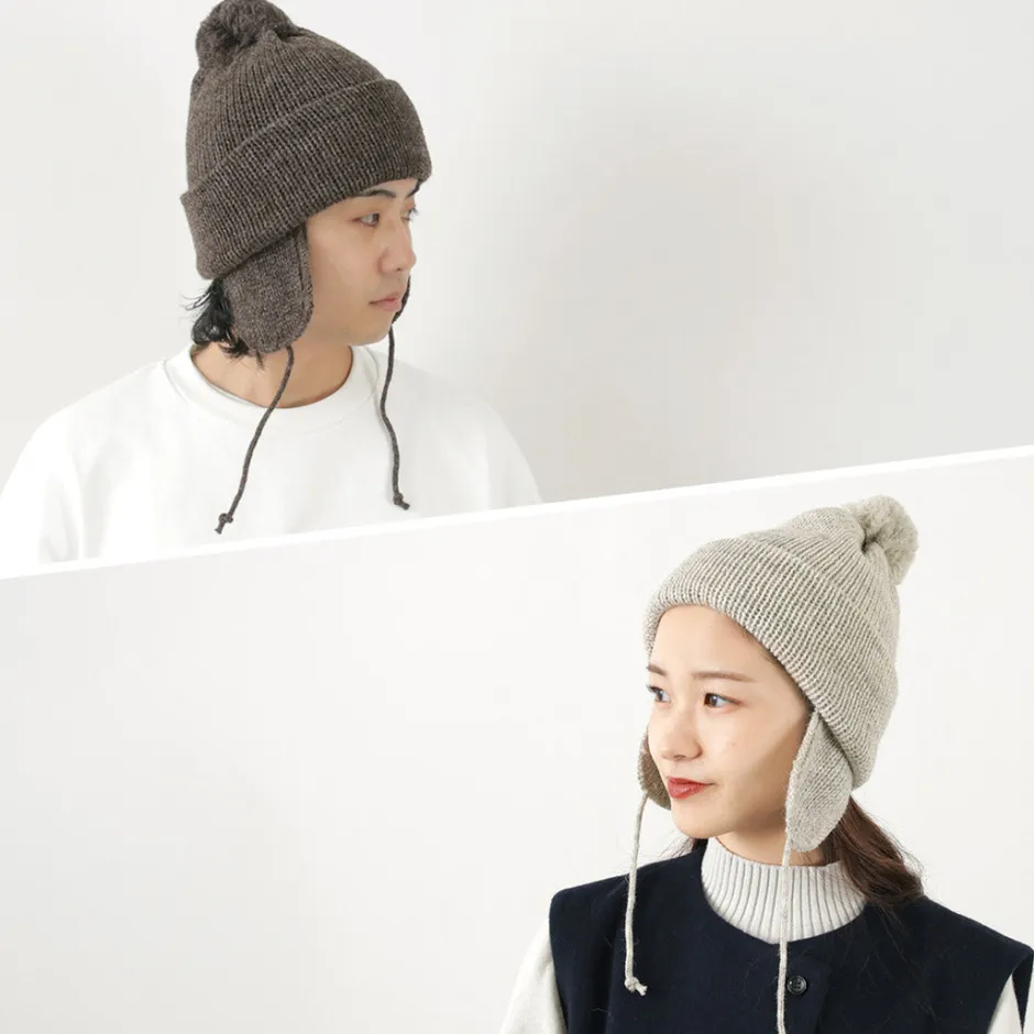 Hats^HIGHLAND 2000 / 3G Solid Bobcap Double Ear Cover and Pom Pom and Chin Rope (20cm)