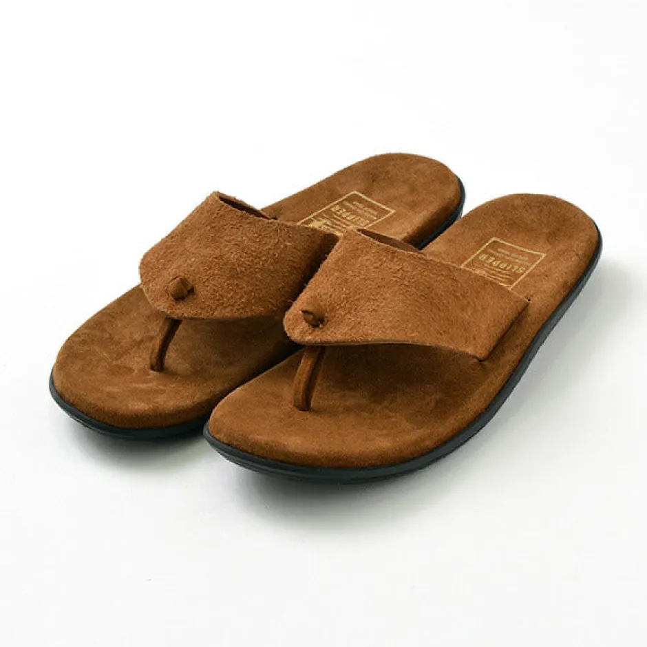 Sandals^ISLAND SLIPPER / Wide strap thong leather sandal