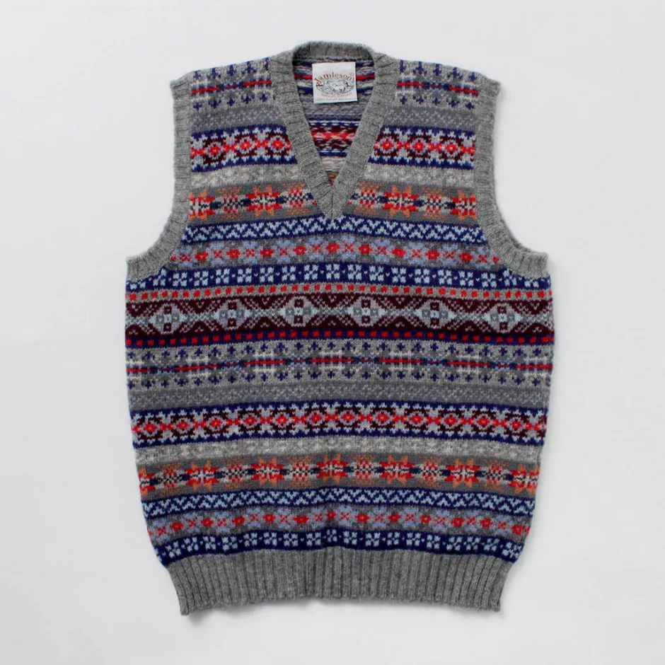 Knits^JAMIESONS / Fair Isle V-neck Vest