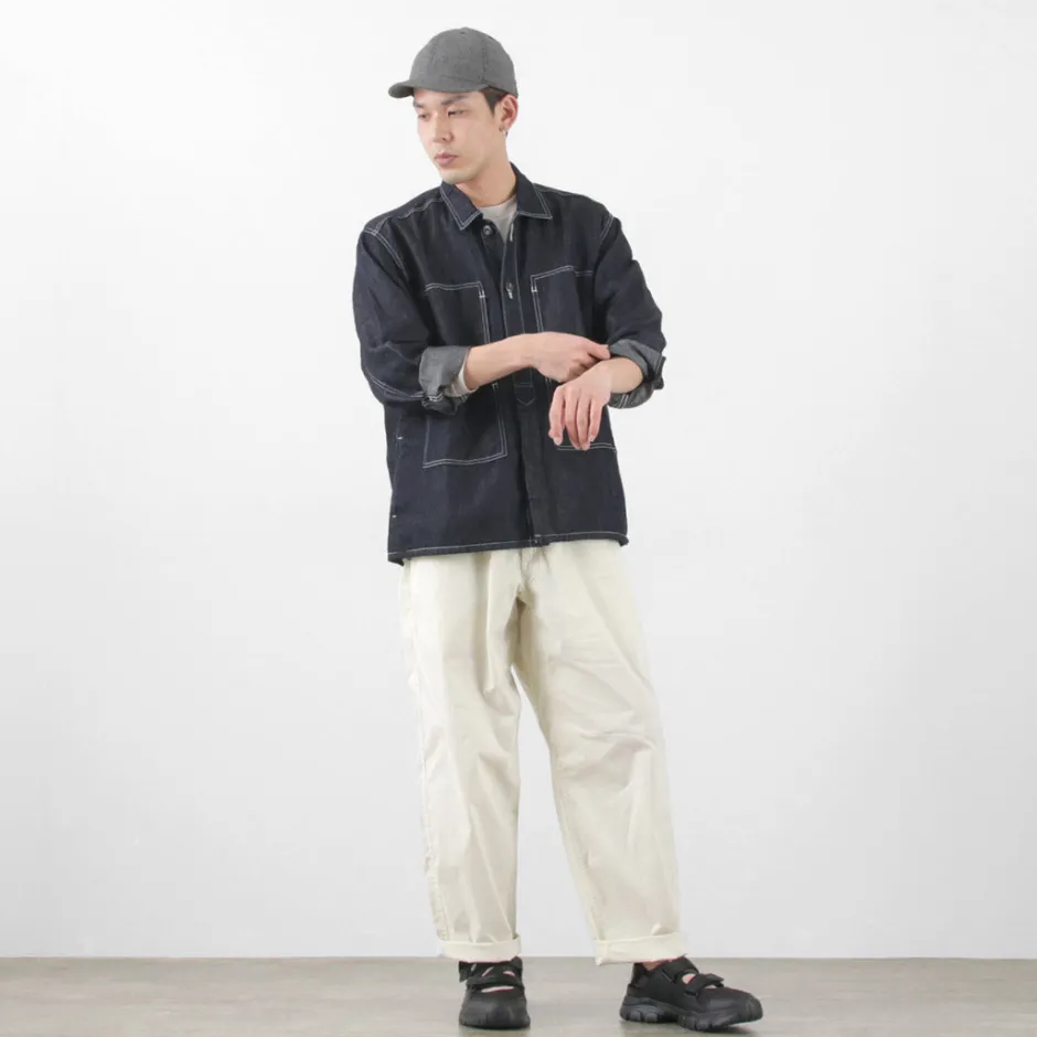 Jackets^JAPAN BLUE JEANS / Cotton Linen Denim Faux Army Pullover Jacket indigo