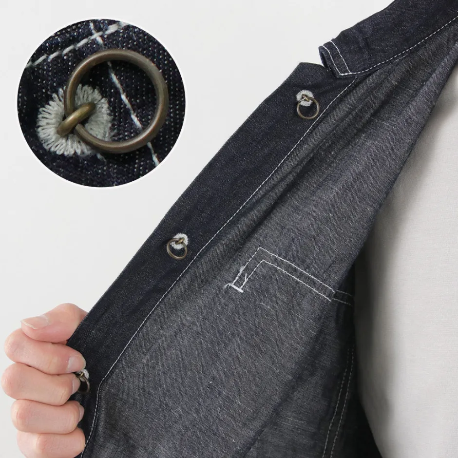Jackets^JAPAN BLUE JEANS / Cotton Linen Denim Faux Army Pullover Jacket indigo