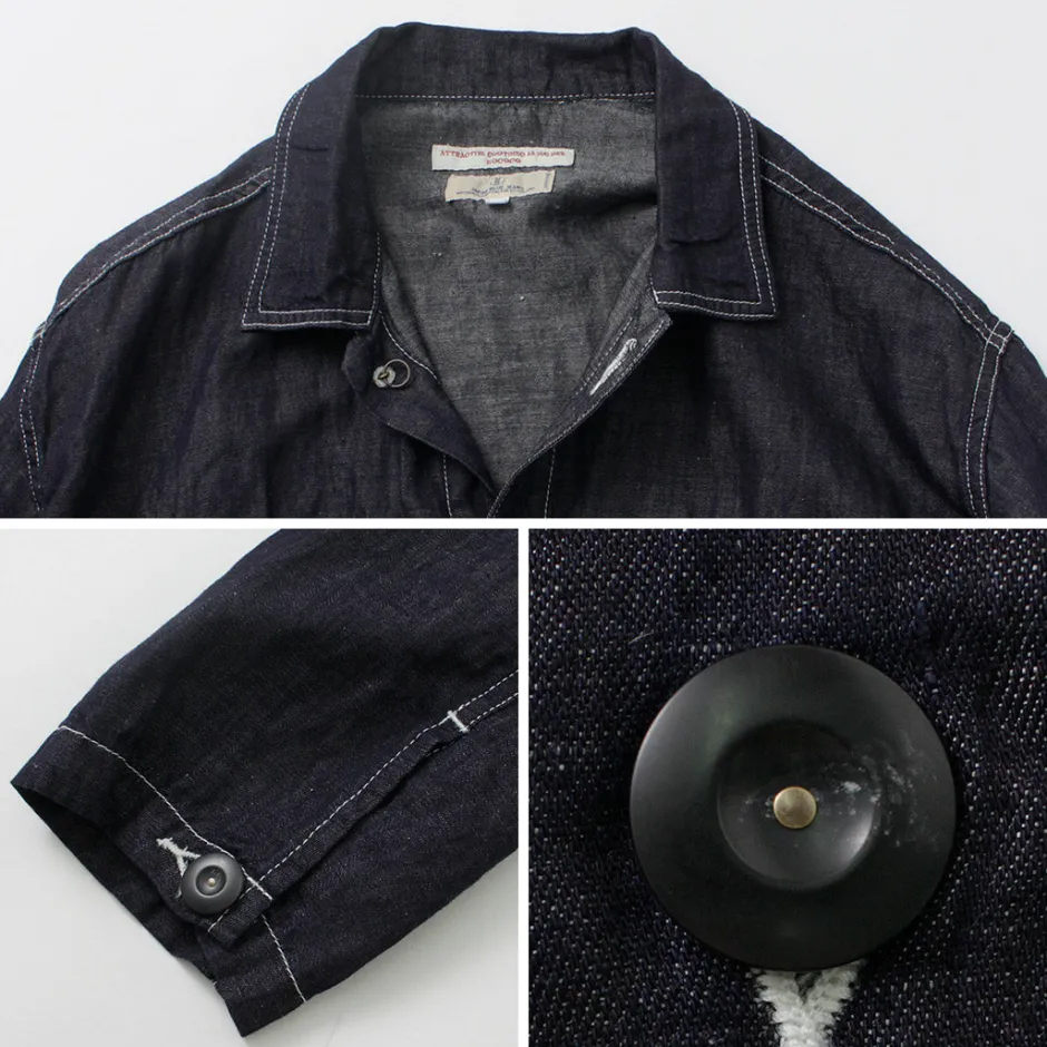 Jackets^JAPAN BLUE JEANS / Cotton Linen Denim Faux Army Pullover Jacket indigo