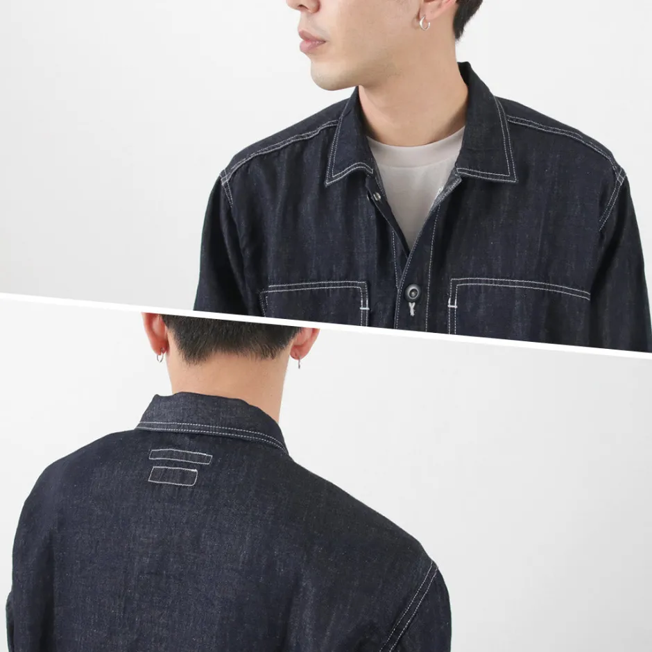 Jackets^JAPAN BLUE JEANS / Cotton Linen Denim Faux Army Pullover Jacket indigo