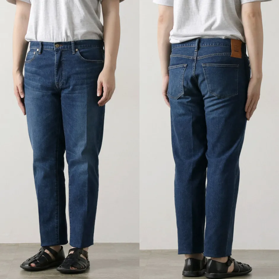 Jeans^JAPAN BLUE JEANS / 12oz Stretch Center Crease 5P Denim Used Processing light-indigo
