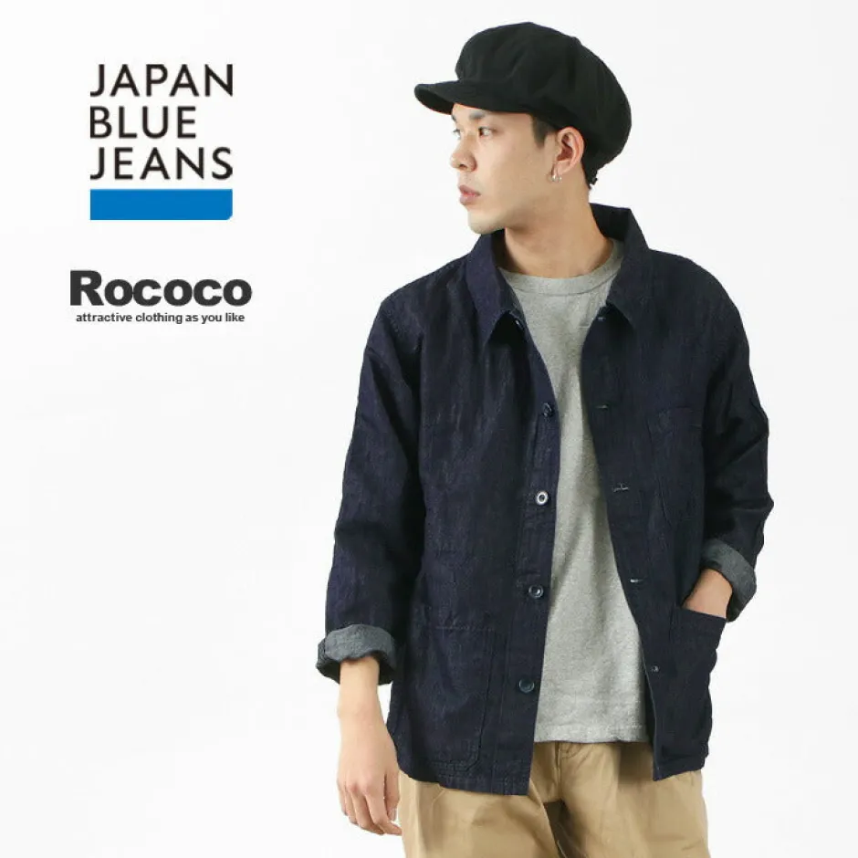Jackets^JAPAN BLUE JEANS / RJB7070 Summer French Coverall Jacket Cotton Linen Denim indigo
