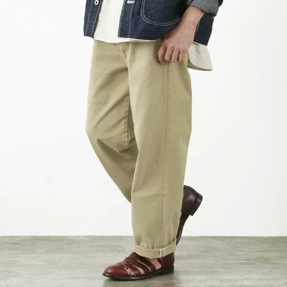 Work Pants & Chinos^JAPAN BLUE JEANS / RJB802012oz selvedge chino 1-tuck wide trousers beige