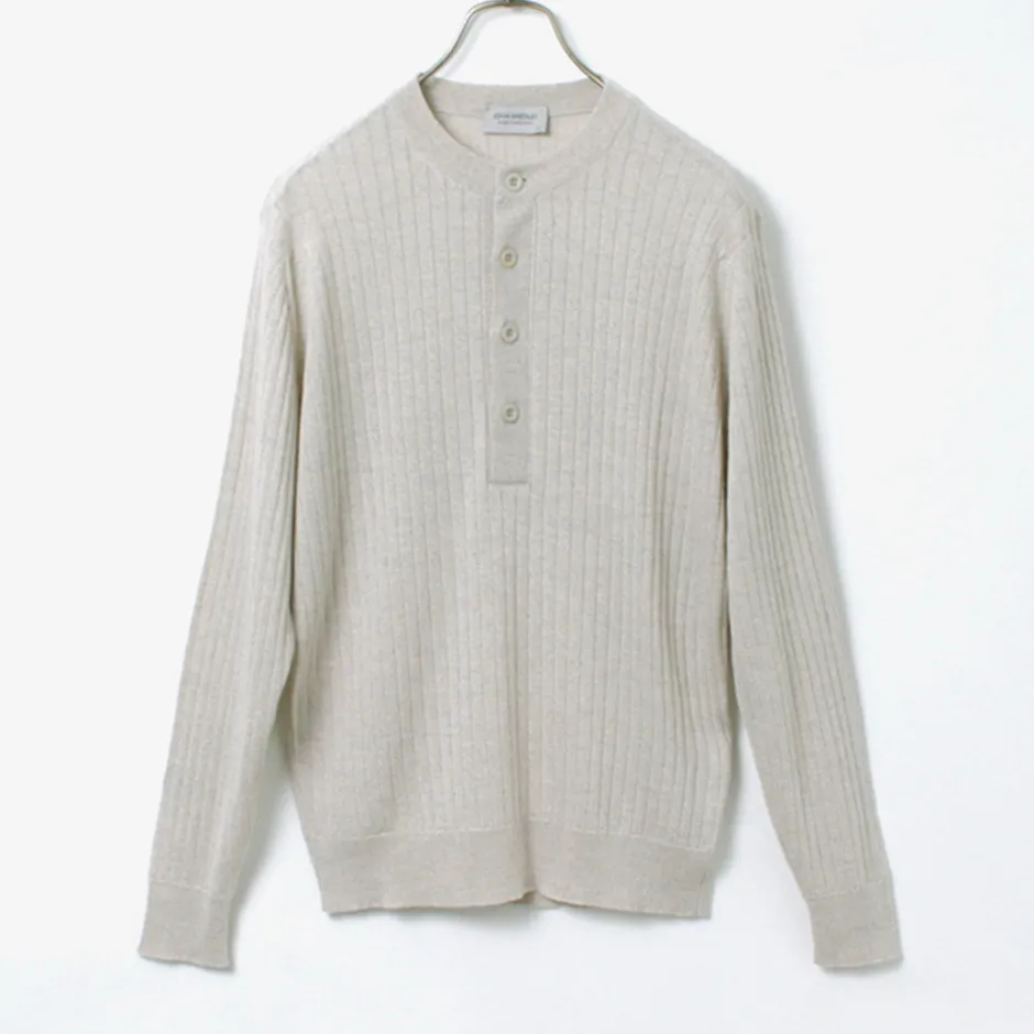 Knits^JOHN SMEDLEY / A4713 30G Henry Neck Ribbed Sweater