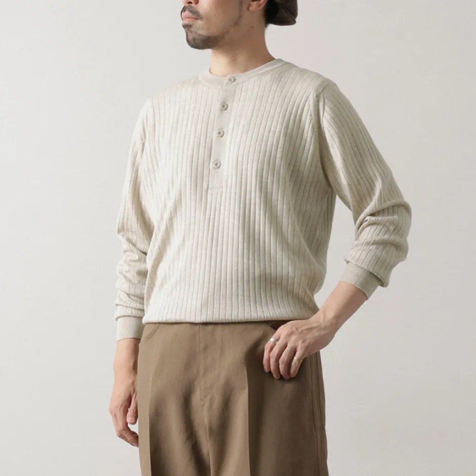 Knits^JOHN SMEDLEY / A4713 30G Henry Neck Ribbed Sweater