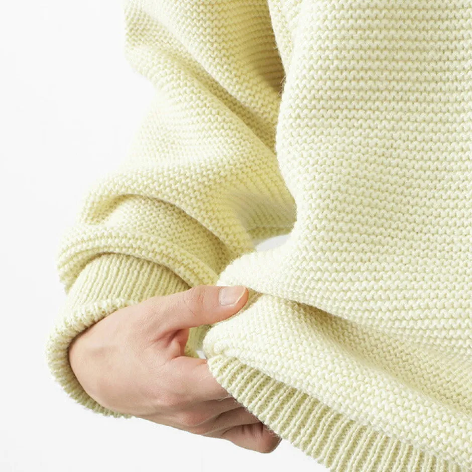 Knits^KERRY WOOLLEN MILLS / 5 Gauge 2 Ply Pearl Stitch Drop Shoulder Crew Neck Knit