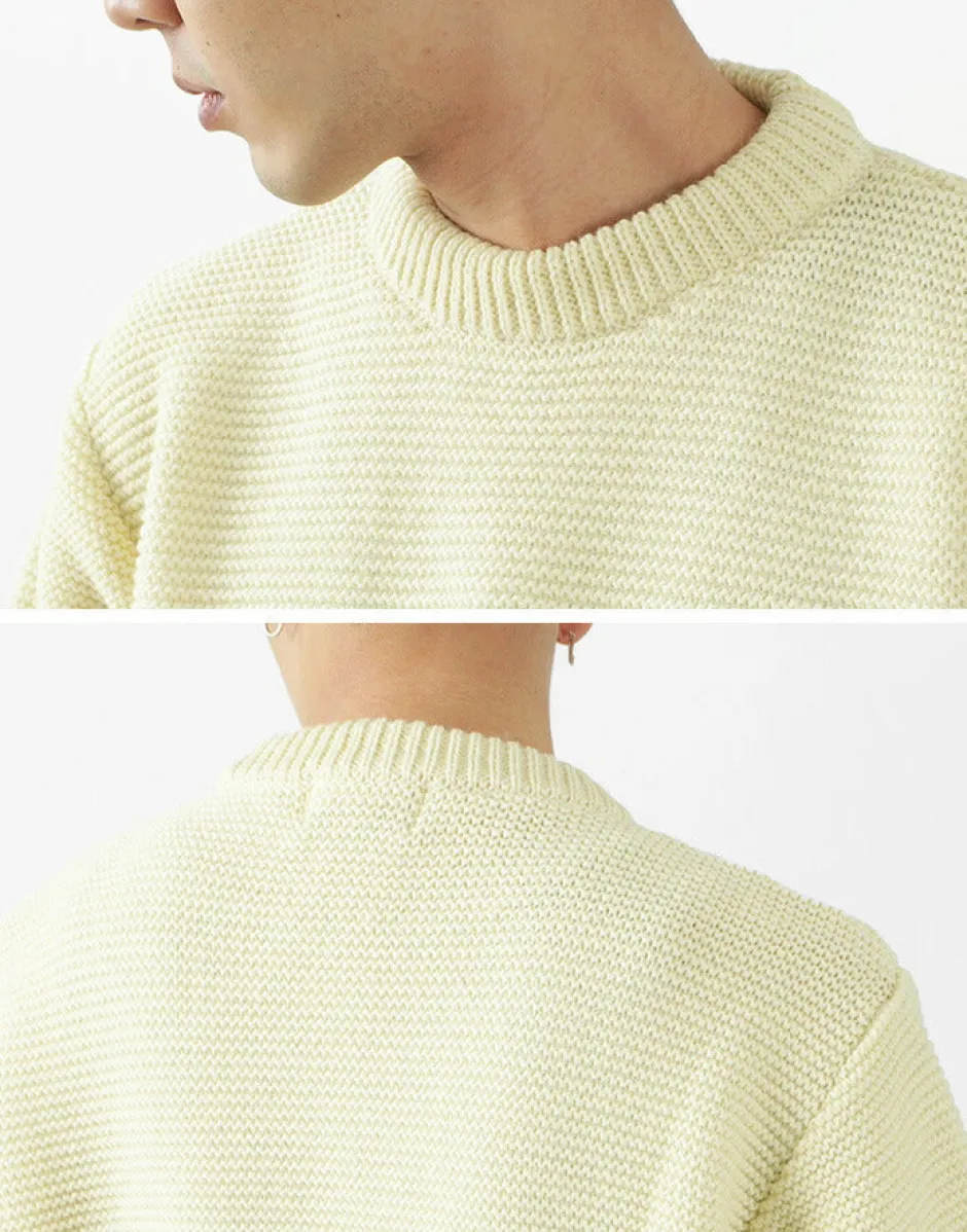 Knits^KERRY WOOLLEN MILLS / 5 Gauge 2 Ply Pearl Stitch Drop Shoulder Crew Neck Knit