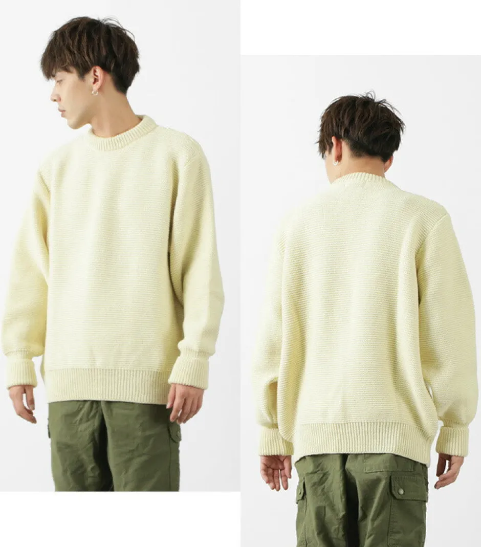 Knits^KERRY WOOLLEN MILLS / 5 Gauge 2 Ply Pearl Stitch Drop Shoulder Crew Neck Knit