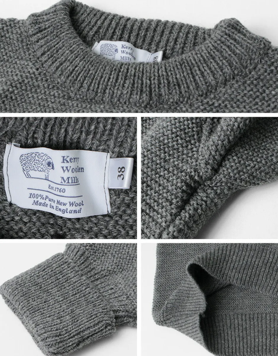 Knits^KERRY WOOLLEN MILLS / 5 Gauge 2 Ply Pearl Stitch Drop Shoulder Crew Neck Knit