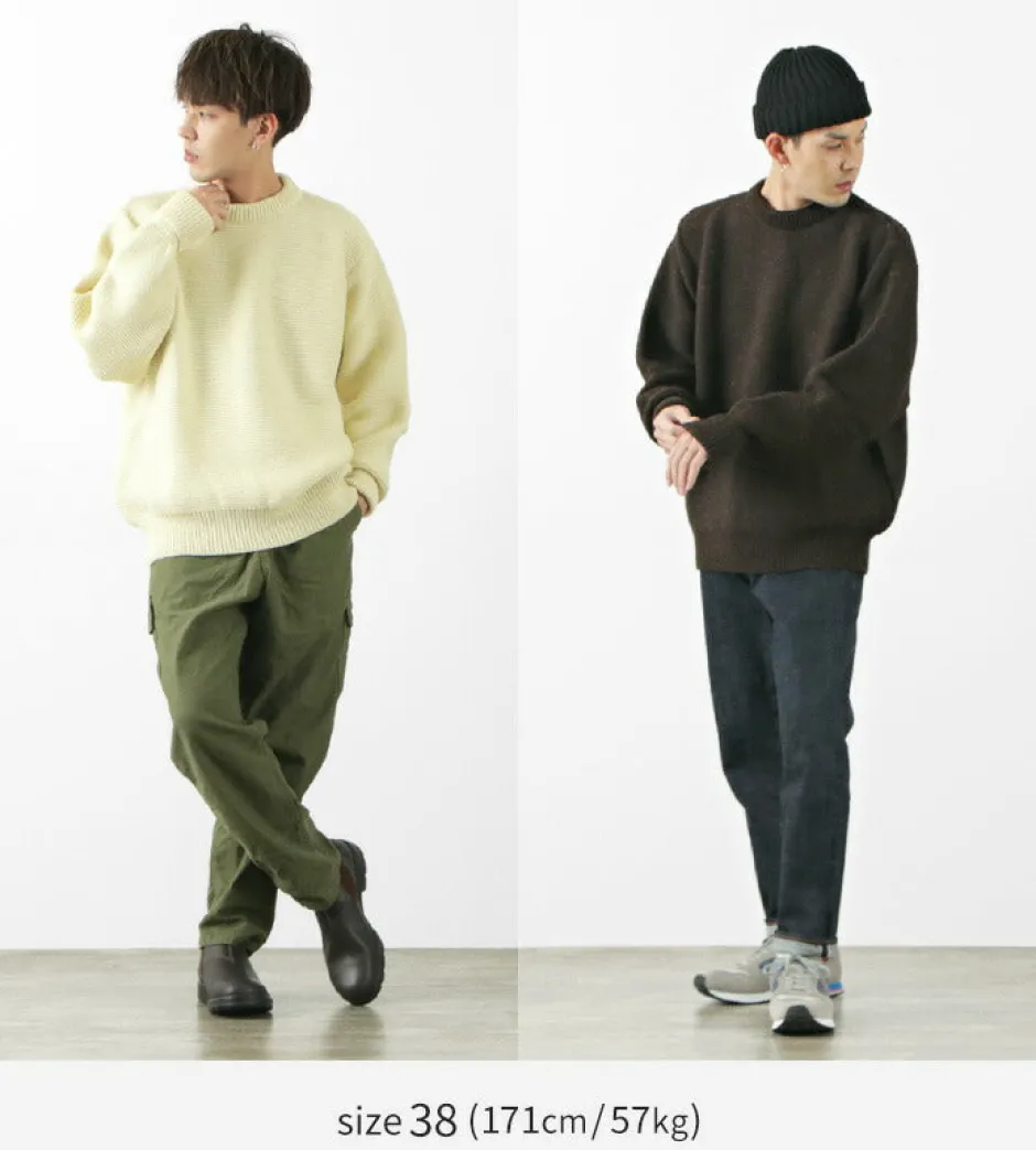 Knits^KERRY WOOLLEN MILLS / 5 Gauge 2 Ply Pearl Stitch Drop Shoulder Crew Neck Knit