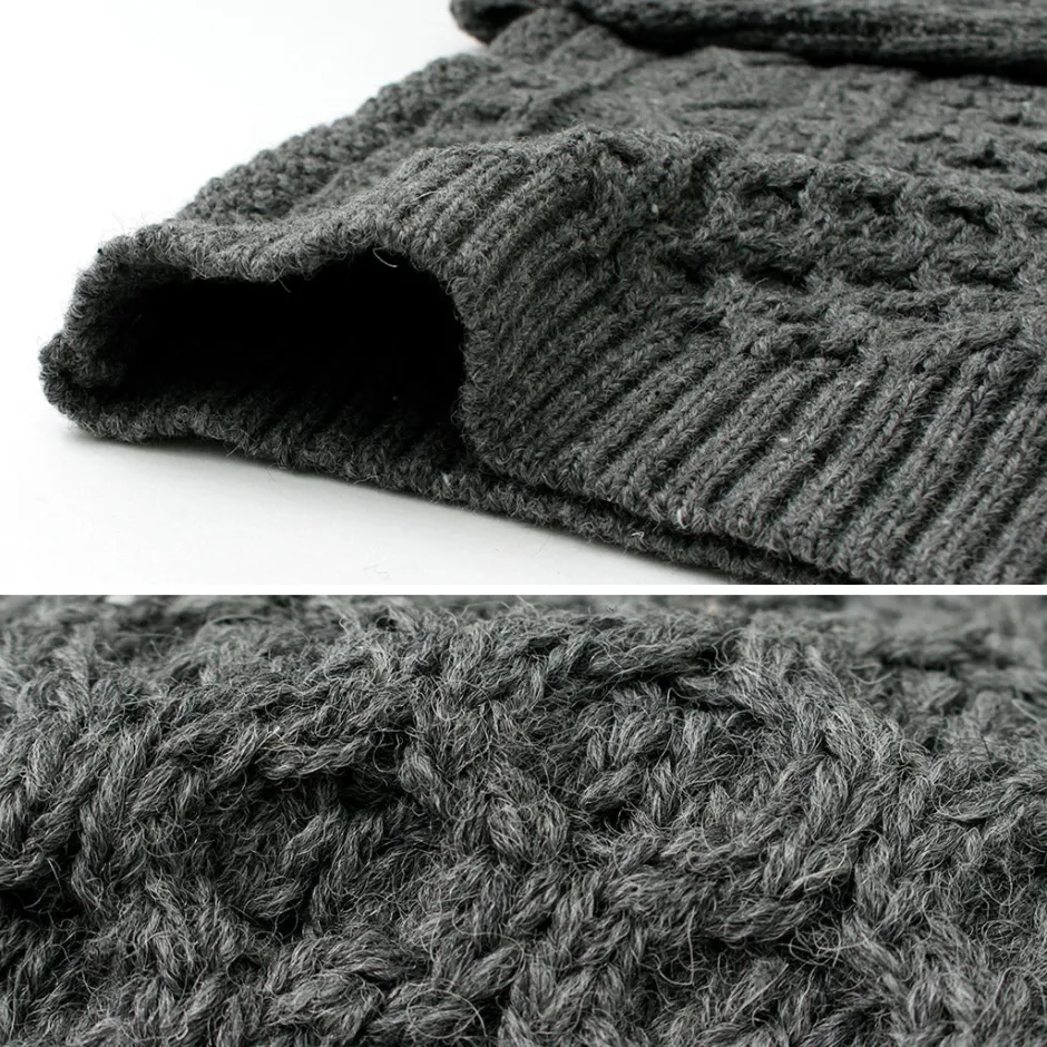 Knits^KERRY WOOLLEN MILLS / 5 gauge 3-ply aran cable crew neck heavy knit
