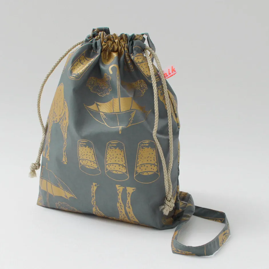 Shoulder Bags^MIKAMI / Printed Nylon Drawstring Bag Shoulder Bag