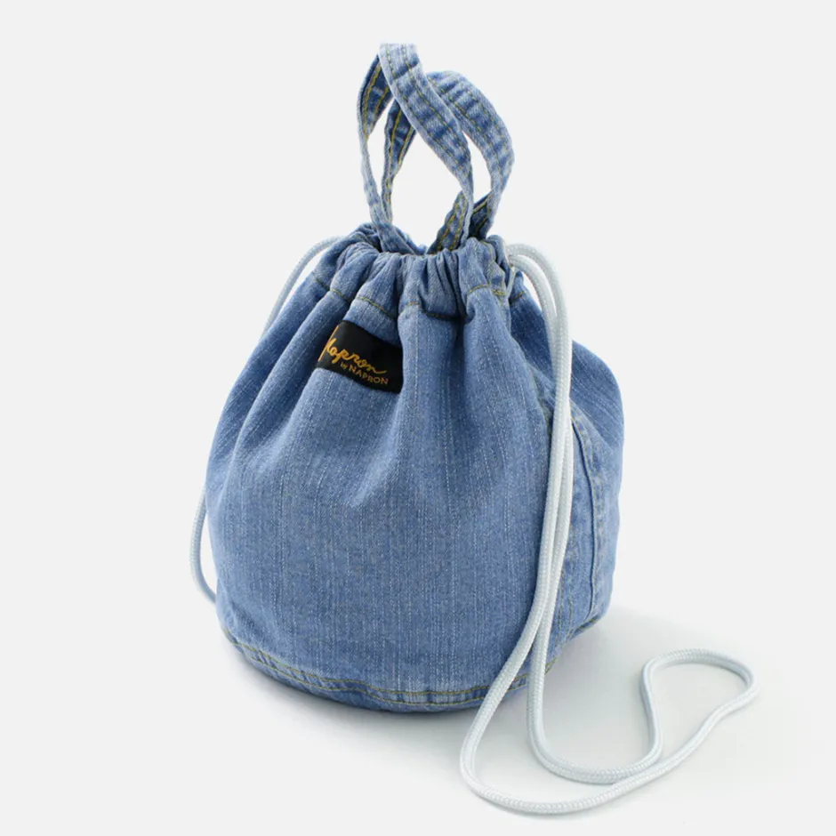 Tote Bags^NAPRON / 8oz Bleached Denim Patient Bag Small 5L lightblue