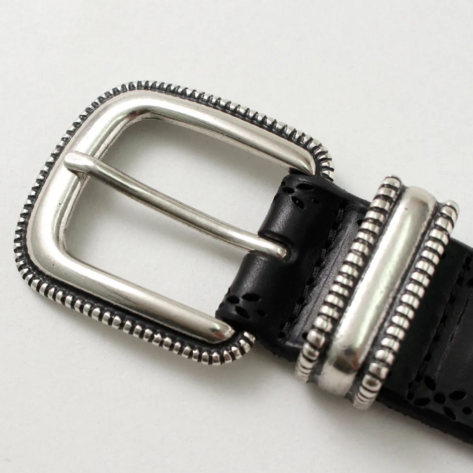 Belts^ORCIANI / Bull Soft punched leather belt with metal tip