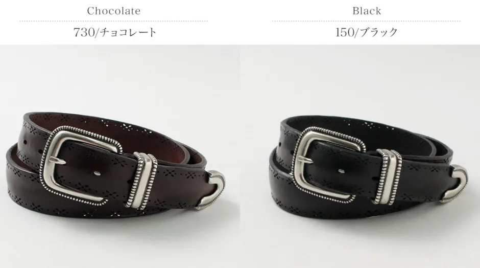Belts^ORCIANI / Bull Soft punched leather belt with metal tip
