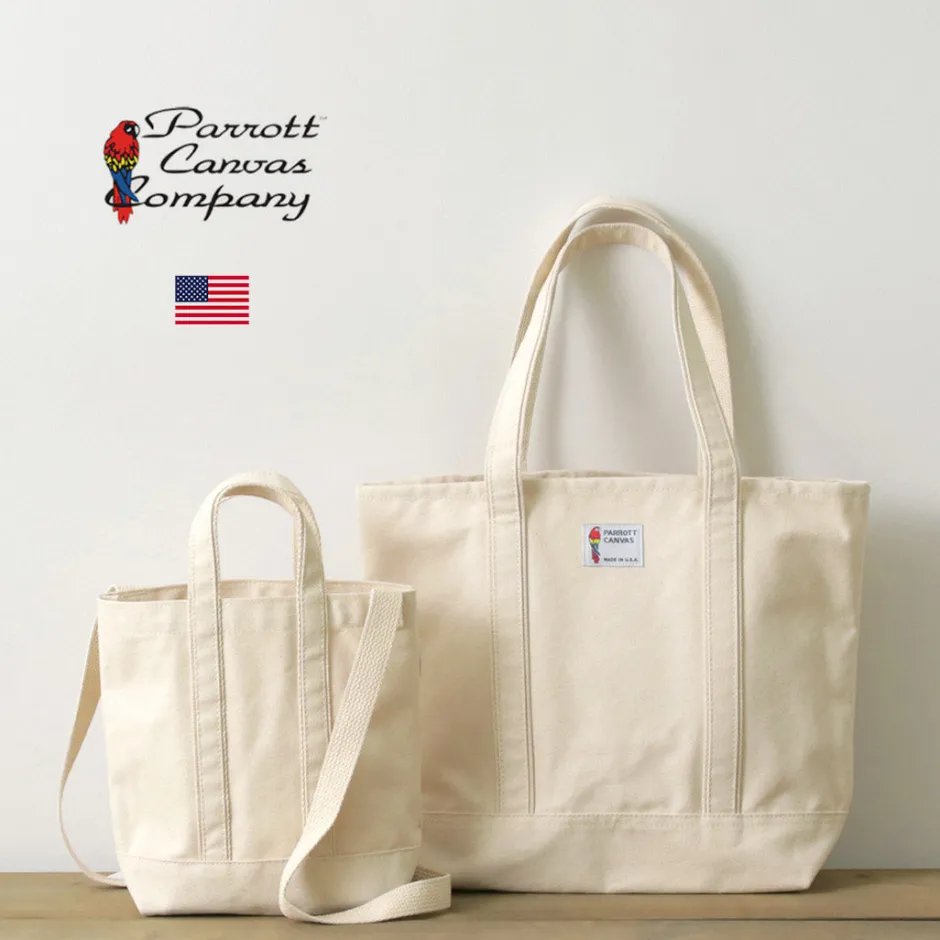 parrott_canvas__shoulder_mini_tote_5.webp Tote Bags^PARROTT CANVAS / Shoulder mini tote natural