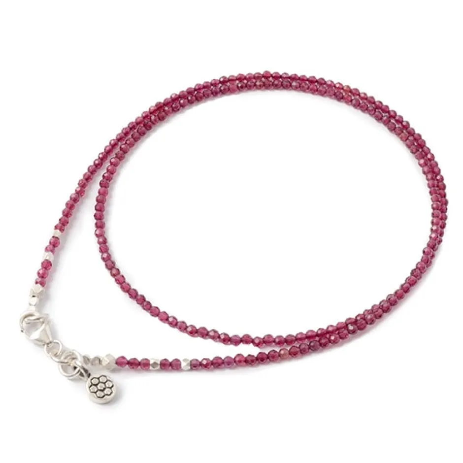 Anklets^PHADUA / Garnet Cut Beads 2way Accessories red