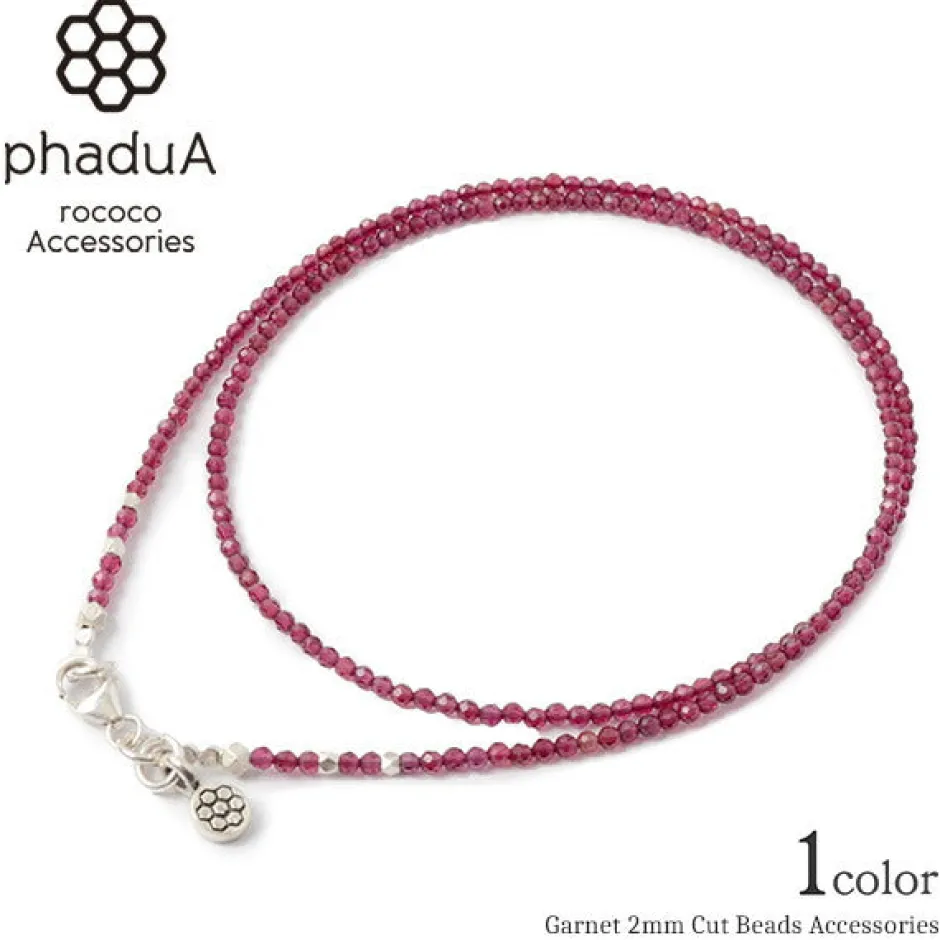 Anklets^PHADUA / Garnet Cut Beads 2way Accessories red
