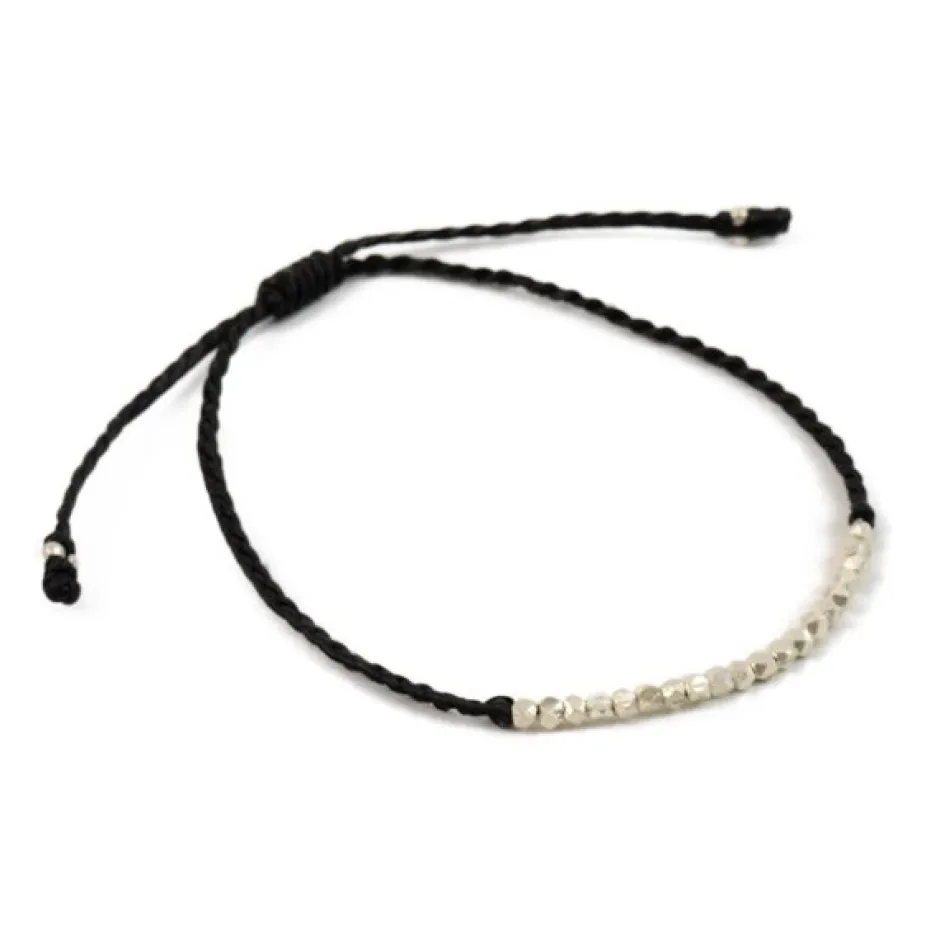 Anklets^PHADUA / Karen Silver Bead Wax Cord Anklet