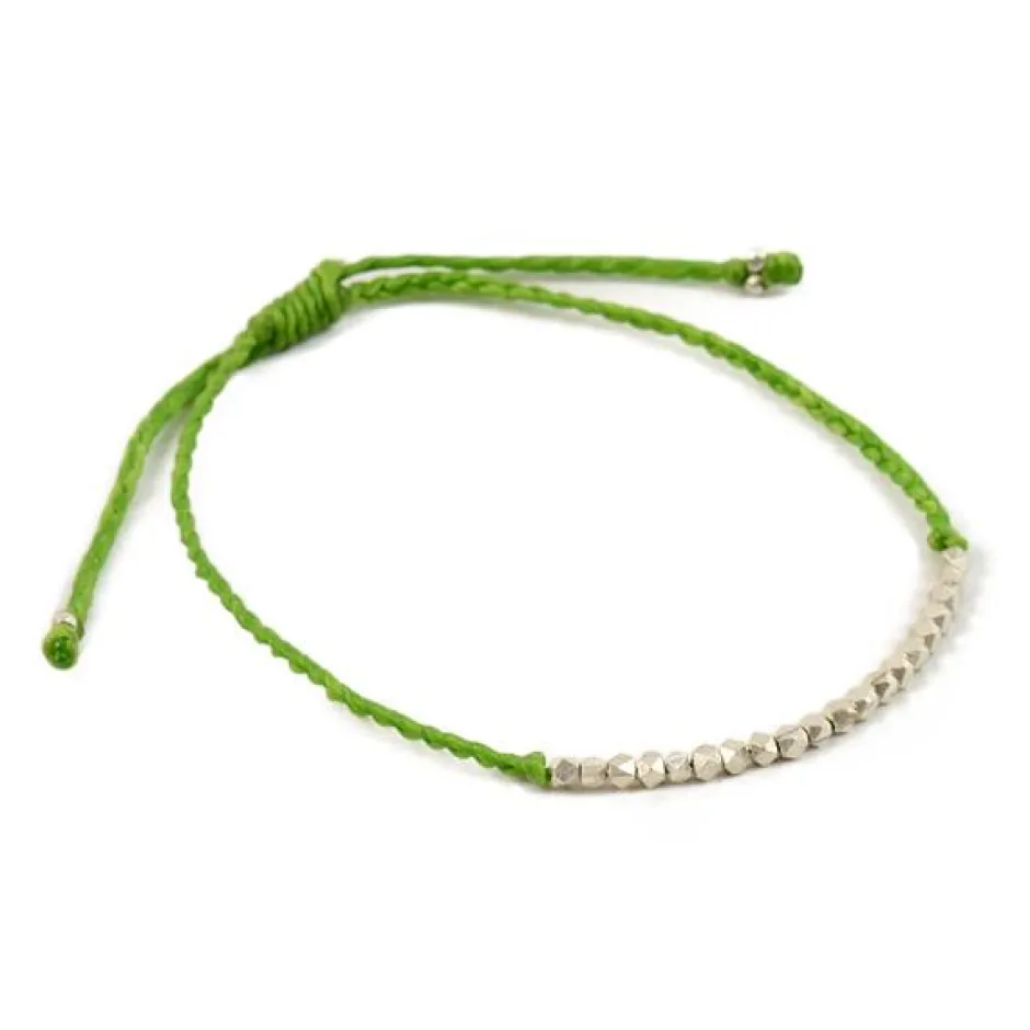 Anklets^PHADUA / Karen Silver Bead Wax Cord Anklet
