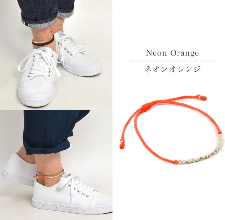 Anklets^PHADUA / Karen Silver Bead Wax Cord Anklet