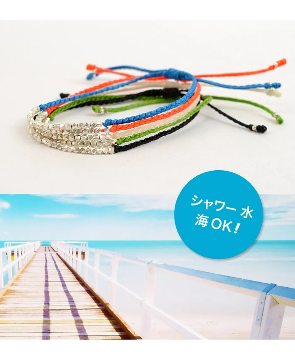Anklets^PHADUA / Karen Silver Bead Wax Cord Anklet