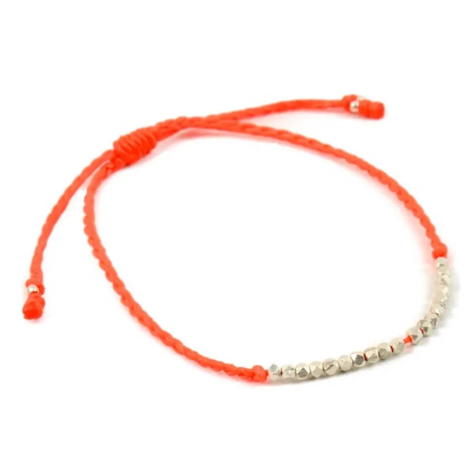 Anklets^PHADUA / Karen Silver Bead Wax Cord Anklet