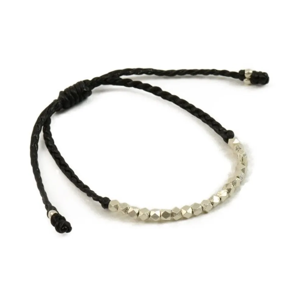 Anklets^PHADUA / Karen Silver Beaded Wax Cord Bracelet