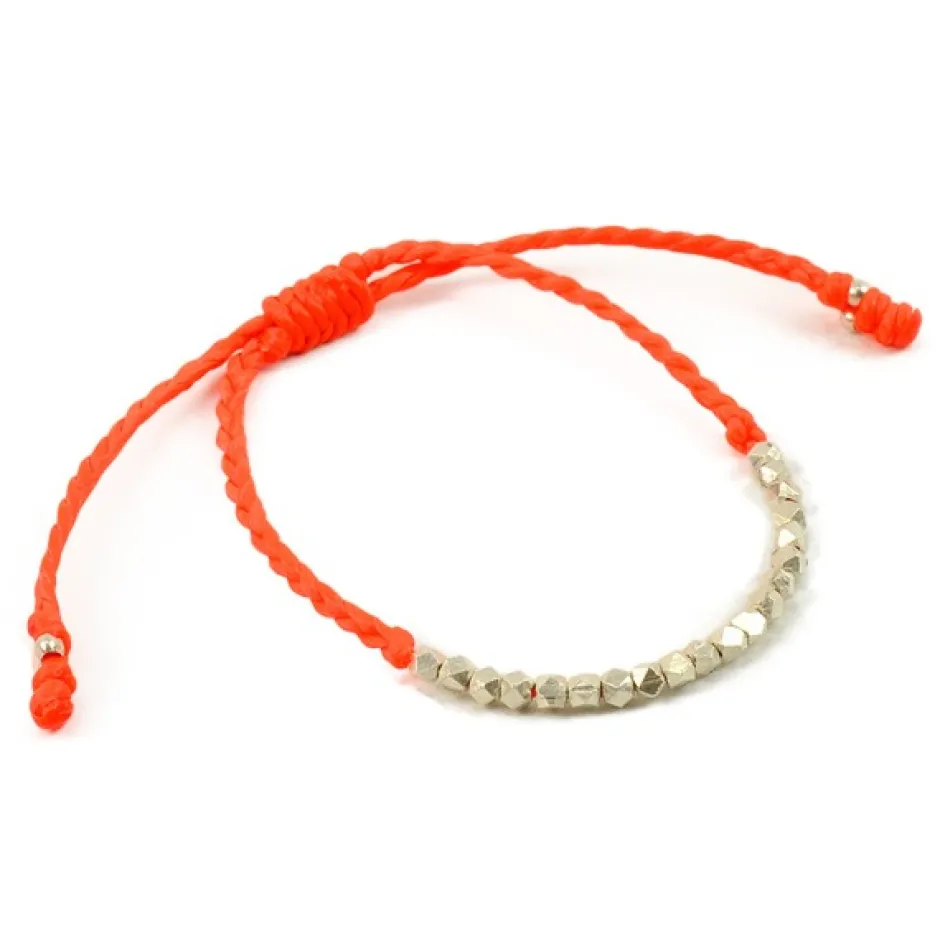 Anklets^PHADUA / Karen Silver Beaded Wax Cord Bracelet