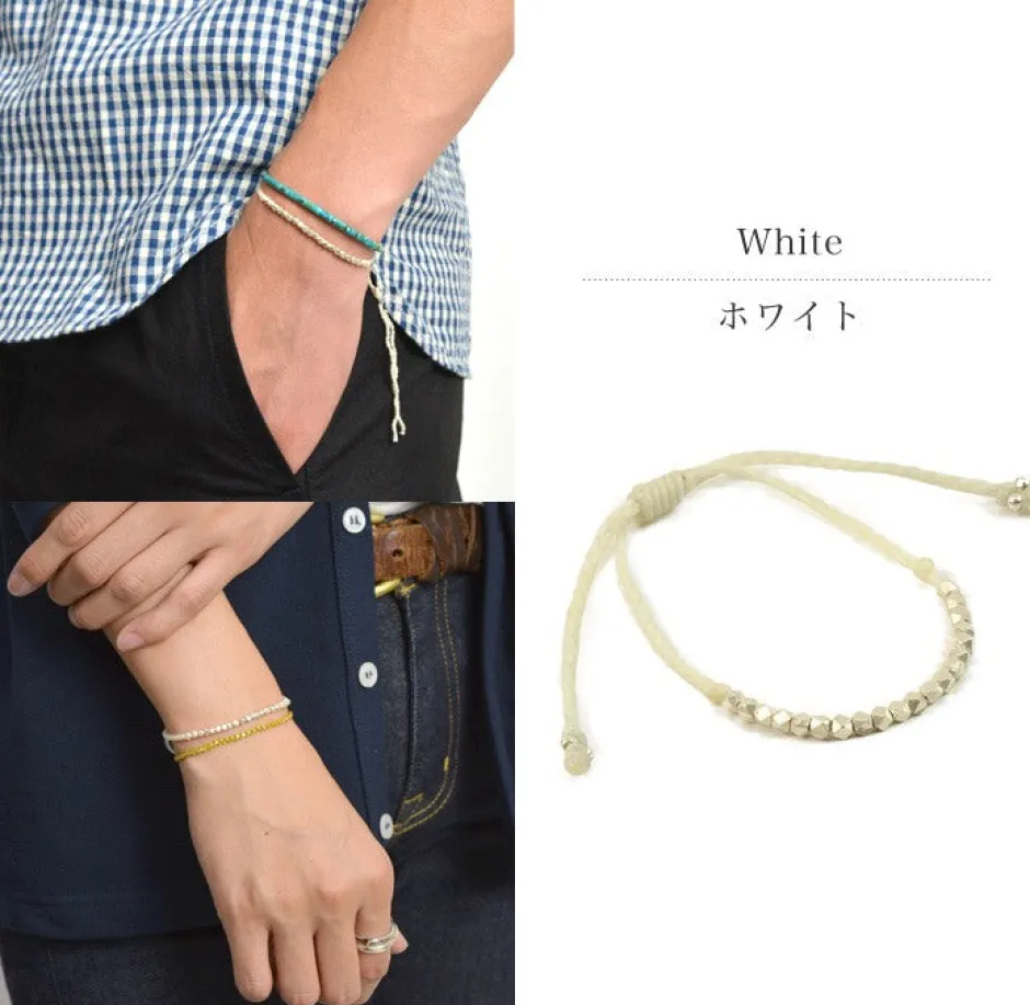 Anklets^PHADUA / Karen Silver Beaded Wax Cord Bracelet