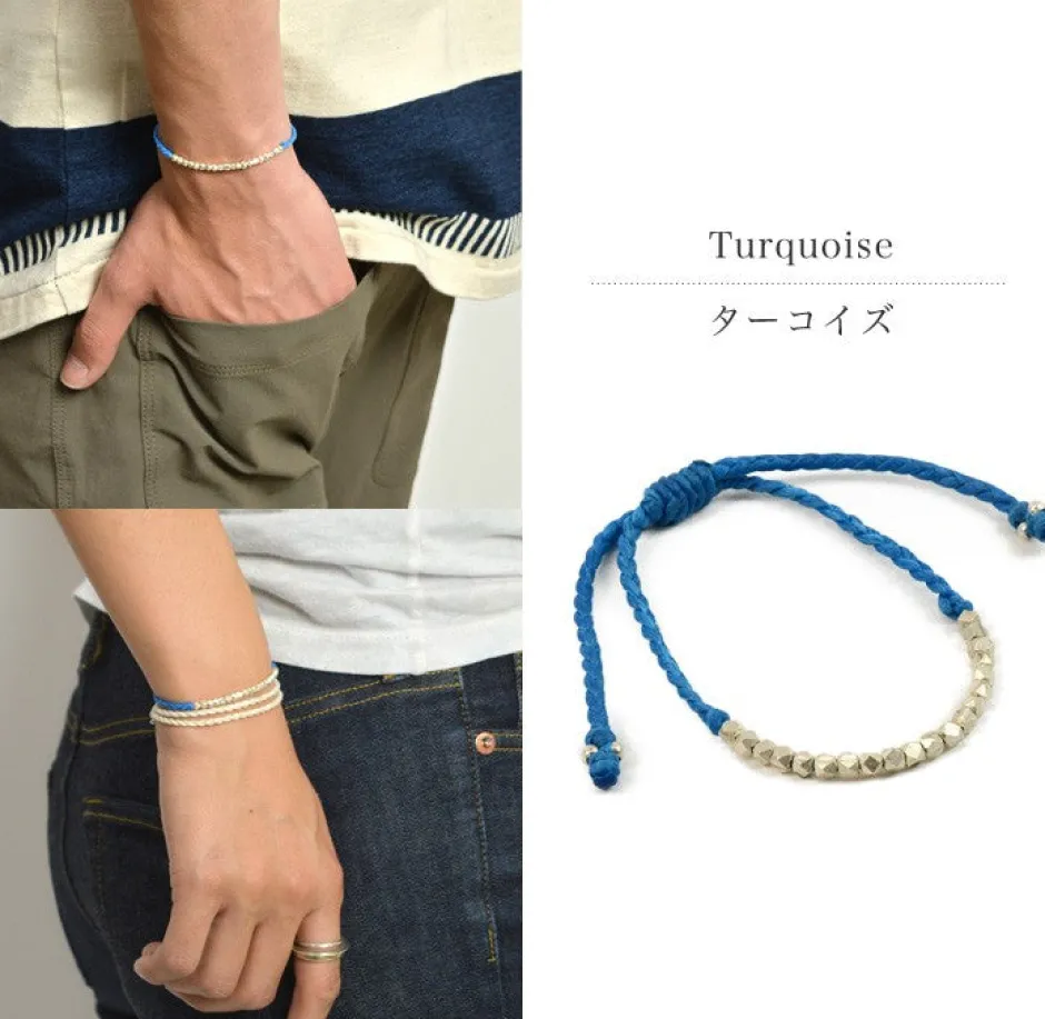 Anklets^PHADUA / Karen Silver Beaded Wax Cord Bracelet